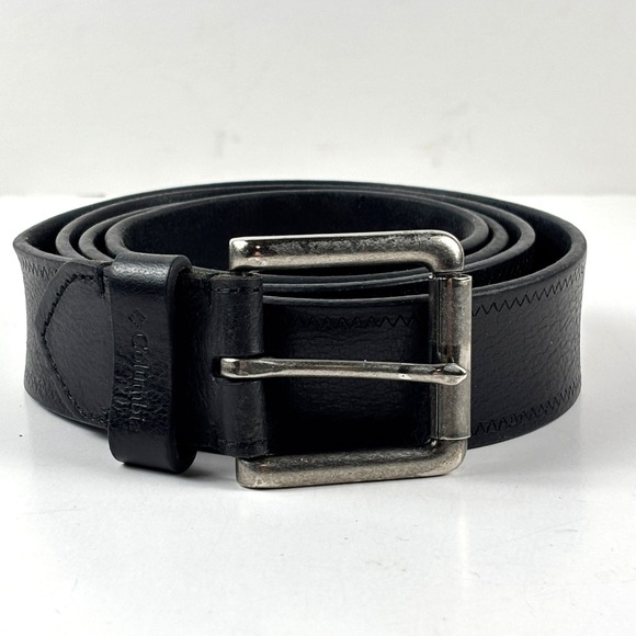 Columbia Other - Columbia Leather Belt Mens XL 42-44 Black Stitched Casual Utility